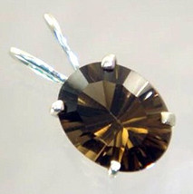 SP002, 10x8mm Smoky Quartz, 925 Sterling Silver Pendant - £27.13 GBP