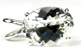 SP004, 16x12mm, 12 ct Silver (White) Topaz, 925 Sterling Silver Pendant - $137.15