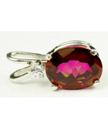 SP020, 10x8mm, 3.3 ct Crimson Fire Topaz, 925 Sterling Silver Pendant - £50.06 GBP