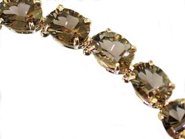 B002, 8x6mm Brazilian Smoky Quartz, 10KY Gold Bracelet - £796.27 GBP