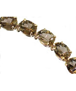 B002, 8x6mm Brazilian Smoky Quartz, 10KY Gold Bracelet - £796.27 GBP