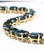 B003, 50+ ct London Blue Topaz, 10KY Gold Bracelet - £1,627.07 GBP