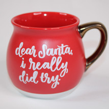 Threshold Christmas Holiday Coffee Mug Red And White Santa I Really Did Try Cup - £7.71 GBP