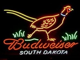 New Budweiser South Dakota Pheasant Welcome Hunters Neon Sign 24&quot;x20&quot; - £231.80 GBP