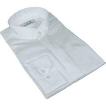 Mens CEREMONIA Pastor Shirt 100% Cotton Turkey Banded Collar #stn 13 hyk White image 3