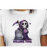Funny Grim Reaper T-Shirt – Killing Time Skeleton Tee – 100% Cotton L-3X - $352.64 MXN+