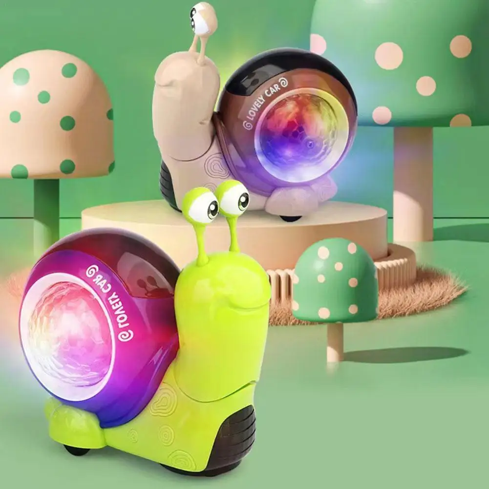 Funny Infant Toys Electric Snails Rotating Walking With Music Light Cartoon - £14.22 GBP