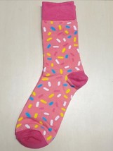 Pink Sprinkles Socks Novelty Unisex 6-12 Crazy Fun SF43 - £6.20 GBP