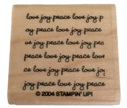 Stampin Up Rubber Stamp Love Joy Peace Word Background Card Making Script Square - £3.13 GBP