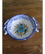 Vintage Vestal Handled Bowl Hand-Painted  Portugal - £15.44 GBP