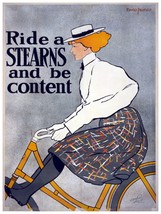 5838.Ride Stearns bicycle ad Poster.Girl Bike.Room Interior design.Decor Art - £12.83 GBP+