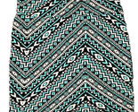 Black Aqua Blue Turquoise White Aztec Tribal Chevron Print Mini Skirt Sm... - $11.77