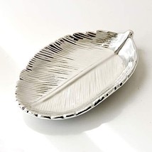 Silver Electroplating Ceramic Leaf Trays Small Jewelry Storage Box Centerpiece - £10.20 GBP