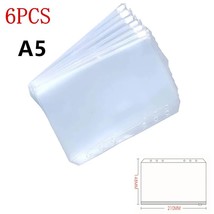 Convenient Clear PVC A5 A6 A7 Binder Pockets Clear Zipper Folders For 6-Ring Not - £113.86 GBP