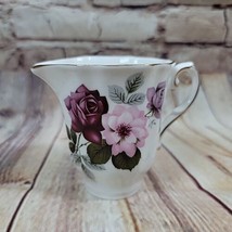 Vintage Royal Grafton Fine Bone China Creamer Purple And Pink Roses Bone... - $11.18