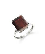 Galaxy Gold GG 14K Solid White Gold Natural Garnet Octagon Solitaire Rin... - $922.21