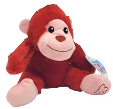 Greenbrier Fuzzy Friends Gorilla Chimp 6&quot; Seated Red Heart Nose Foot Valentine - £5.83 GBP