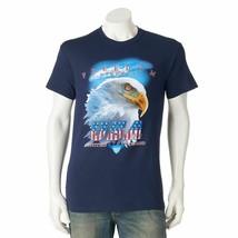 4th of July T-Shirt XXL Blue America Flag Patriotic Eagle Memorial Day USA  - $11.87