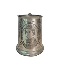 Queen Elizabeth II Silver Jubilee Pewter Coat Of Arms Tankard Mug Vintage 1977 - £14.86 GBP
