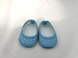 American Girl Doll Blue Sparkle Ballet Flats Aqua Silver Shoes Truly   - $10.89
