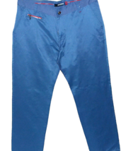 Mondo Exclusive Men&#39;s Royal Blue Satin Shiny Cotton Pants Jeans Size  36 - £33.62 GBP