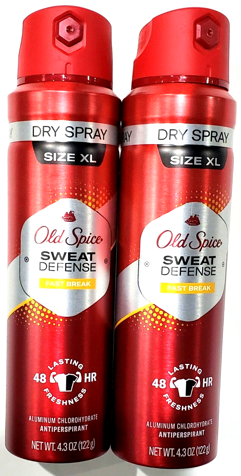 2 Bottles Old Spice Sweat Defense Fast Break 48 Hour Dry Spray Size XL 4.3 Oz. - $29.99