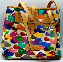 Dooney Bourke Bright Colored Wonder Ducks Shoulder Handbag Purse B7 286731 - £103.77 GBP