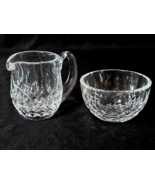 Vintage WATERFORD CRYSTAL Creamer &amp; Open Sugar Bowl KERRY (Older Ball Stem) - $31.66