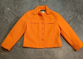 Harve Benard Women&#39;s Size Small Lightweight Quilted Jacket Fall Orange Pumpkin - £16.66 GBP