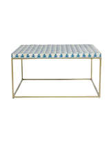 Heritage Inlay Square Center Table – Brass Base - $999.00