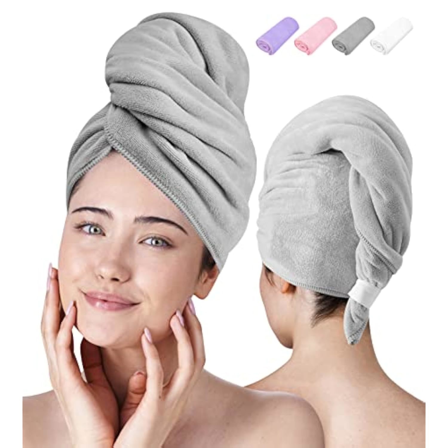 Luxe Beauty Microfiber Hair Towel Wrap For Women, Absorbent Microfiber Towel For