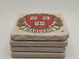 HOME Harvard Univers. Marble 4 Coasters By Screencraft Tileworks Gift For Alumni - £15.04 GBP