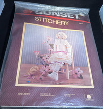 VTG Sunset Stitchery Doll Making Kit NEW Sealed Gift Victorian ELIZABETH #2854 - £6.99 GBP