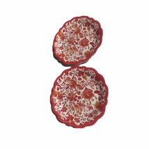 The Pioneer Woman Salad Plates Bundle Set Of 2 Painterly Floral 8.7&quot; Coral - $17.97