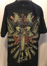 FUYA Life T-Shirt Hip Hop Top Justice Black Embellished Rhinestone USA M... - £31.14 GBP