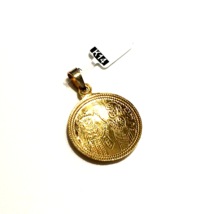 14k Yellow Gold Unisex Talisman Pendant - Luck Symbol St. Konstantinos &amp; Helen - £224.83 GBP