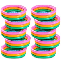 10 Pcs Kiddie Pools 34X10 Inch Sunset Glow Pool 3 Rings Small Baby Pool Round So - £92.14 GBP