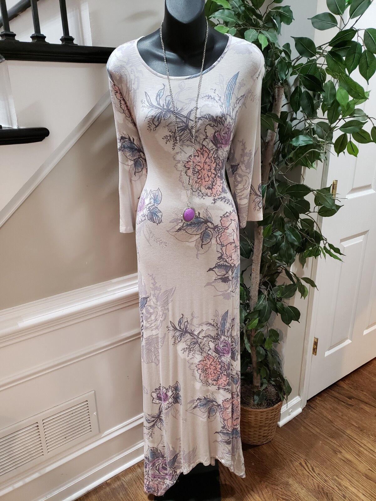 Annabelle Women's Gray Floral Rayon Round and similar items