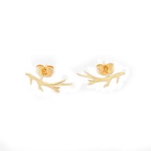 Minimalist Tree Branch Stud Earrings Gold Color - £4.84 GBP