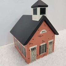 Windfield Designs H. Musser Signed Red Brick House School Wood Bank 1984 - £14.11 GBP