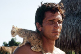 Ron Ely in Tarzan with tiger cub on shoulder 24x36 Poster - $32.99