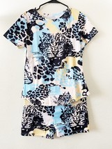 Lucuna Women&#39;s Two Piece Animal Print Outfits Short Sleeve Shirt &amp; Shorts, S - £8.68 GBP