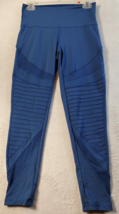 Aerie Activewear Leggings Womens Medium Blue Nylon Elastic Waist Logo Pull On - £16.09 GBP