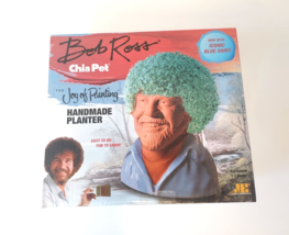 Bob Ross Chia Pet Handmade Planter The Joy Of Painting W/ Seeds -Blue Sh... - $12.86