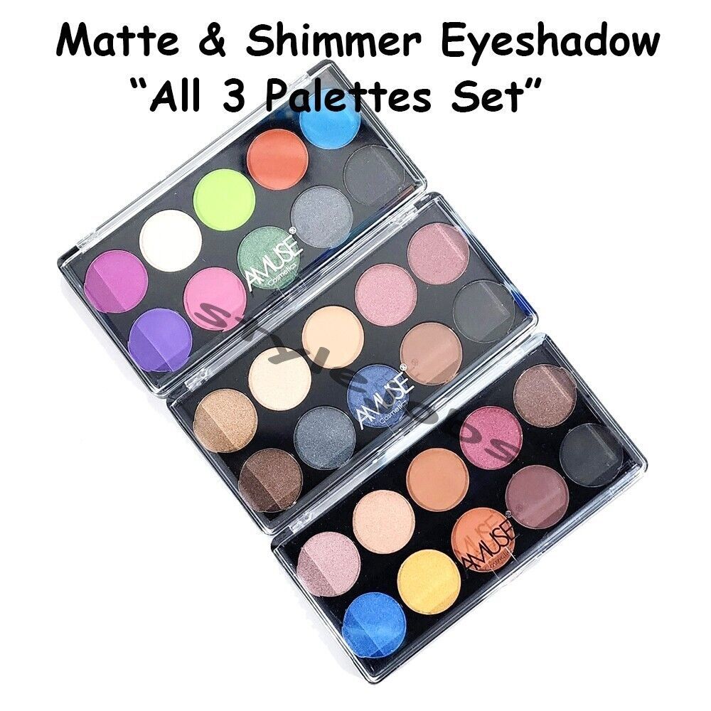 Lot of 3 Amuse 10 Color Shimmer Matte Eyeshadow 3 Palette Set - $10.87