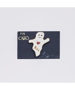 CATO Halloween Jewelry Boo Ghost Brooch Pin w/ Gold Tone Hardware New on... - $215.14 MXN
