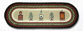 Earth Rugs OP-338 Winter Village Oval Patch Runner 13&quot; x 36&quot; - £35.19 GBP