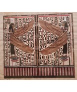 RARE Goddess Isis and Nephthys King Tut Egypt Kemet Framed Papyrus Art P... - $222.74