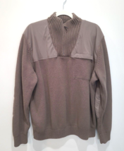 Duluth Trading Company XL Mens Mock Neck Sweater WOOL Blend Brown - $21.80