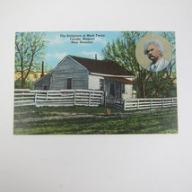 Linen Postcard Birthplace of Mark Twain Florida Missouri Near Hannibal House - £7.98 GBP
